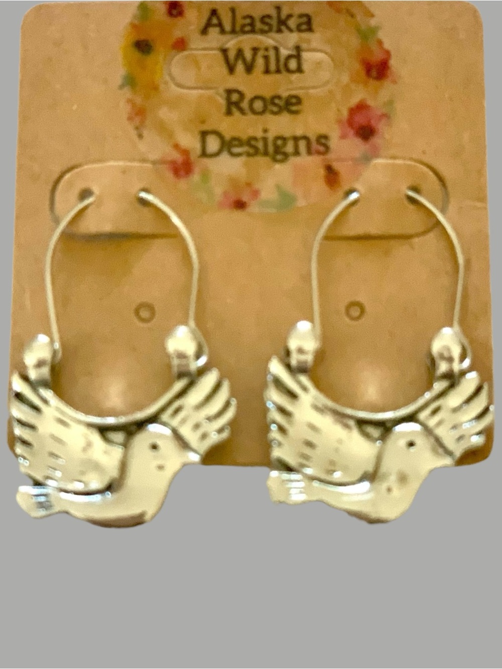 Silver Dove Hoop Earrings